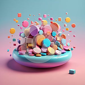 App Icons 3D Render: Isometric, Floating, Pastel, UI UX