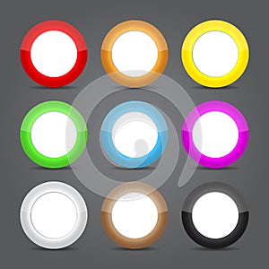 App icons glass set. Glossy button icons.