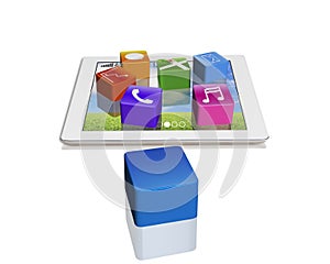 App icons on tablet with empty one