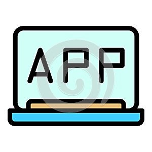 App laptop icon vector flat