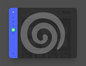 App sidebar menu concept. Wireframes screens. Dashboard UI and UX design. photo