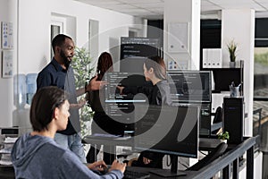 App software developer typing machine learning html code