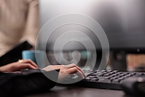 App software developer typing machine learning html code