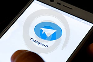 App Telegram messenger on the smartphone