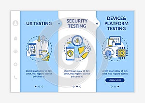 App testing components onboarding vector template
