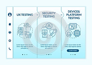 App testing components onboarding vector template
