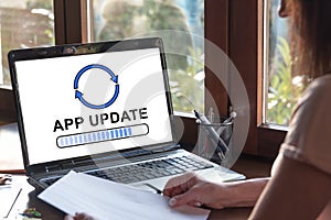 App update concept on a laptop screen