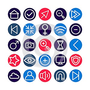 App User Interface Bold outline Vector icons set every single icon can be easily modified or edit