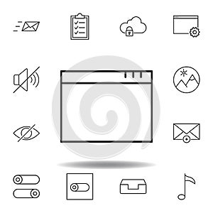 app window outline icon. Detailed set of unigrid multimedia illustrations icons. Can be used for web, logo, mobile app, UI, UX