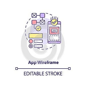 App wireframe concept icon