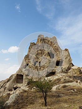 Appadocia, Turkey, Goreme, tunnel, house, building, rock formation, stone formation, national park, fairy chimneys, mountain, hill