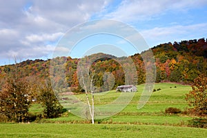 Appalachian Mountains and Barn During Fall Season