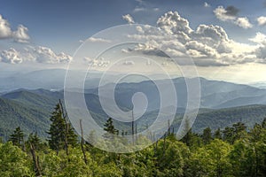 Appalachian Mountains in Great Smoky Mountains National Park fro