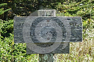 Appalachian Trail Sign on Top of Apple Orchard Mountain