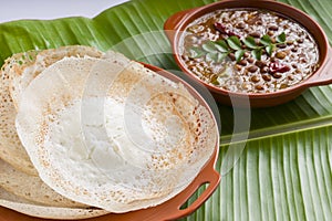 Appam with kadala or chana curry