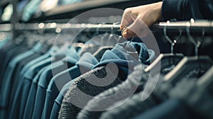 The apparel on hangers.AI generated image