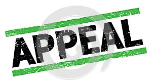 APPEAL text on green rectangle stamp sign