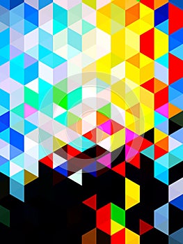 An appealing noteworthy illustration of colorful digital pattern of varied shapes photo