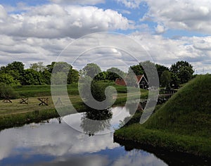 Appealing silence of countryside reflection