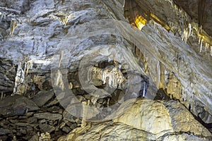 Appearance of stalagmites and stalactites photo