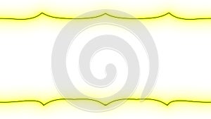 Appearing and disappearing horizontal long glowing lines, square horizontal frame with moving neon light effect, yellow frame.