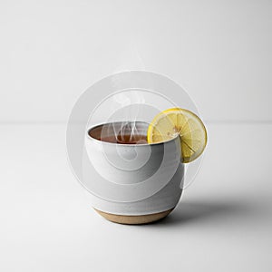 Appears minimalist and white, complementing the clean and simple