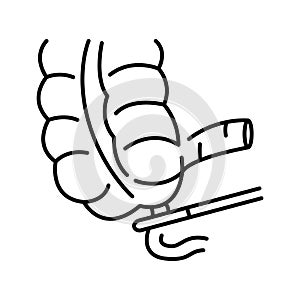 Appendectomy line black icon