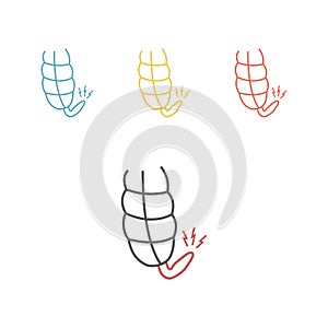 Appendicitis line icon. Vector sign.