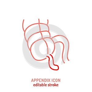 Appendix sign. Editable vector illustration in modern outline style