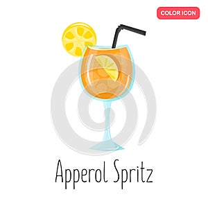 Apperol Spritz alcohol cocktail color flat icon