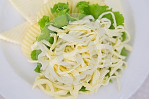Appetizer of aubergines on a plate