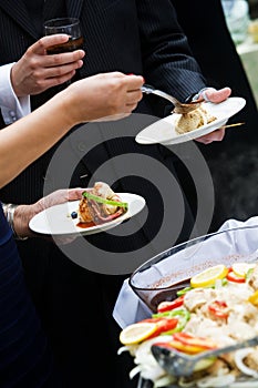 Appetizer during a catered party or event