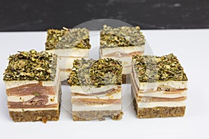 Appetizer cream cheese with serrano ham