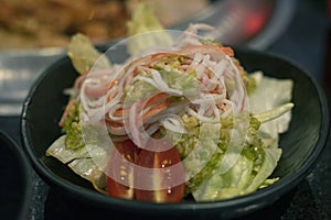 Appetizer food ,Salad on the plate