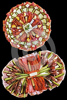 Appetizer Gourmet Savory Dishes Isolated On Black Background