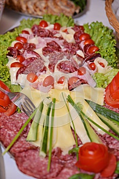 Appetizer lined bowl for celebration