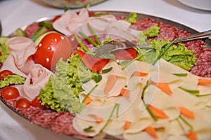 Appetizer lined bowl for celebration