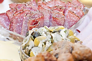 Appetizer plate - salami slices