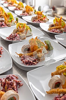 Appetizer plates for wedding table