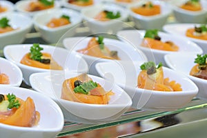 Appetizer with salmon