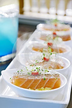 Appetizer with salmon