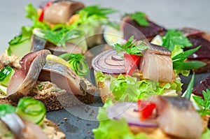 Appetizer with salted herring