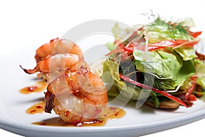 Appetizer with shrimps