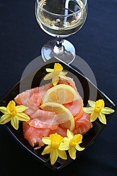 Appetizer with smoked salmon