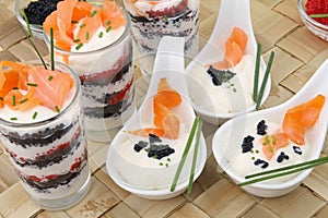 Appetizer, verrine and finger food