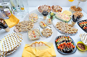 Appetizer at wedding table