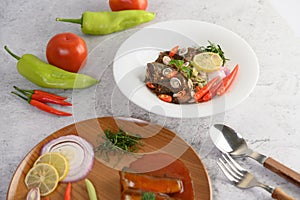 Appetizers with sardine in tomato sauce and spicy sardine