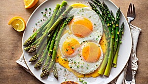 appetizing appetizing fried eggs, dinner table meal plate organic fresh healthy cuisine