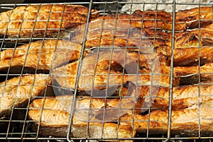 Appetizing barbecue from a red fish