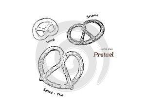 Appetizing Bavarian pretzel . Vector illustration in cartoon sty